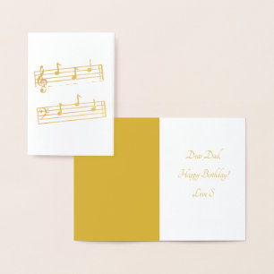 MUSICAL DAD NOTES TREBLE BASS CLEF STAVES FATHER FOLIE KAARTEN