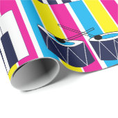 Musical Drums Piano Keys Colorful Stripes Music Cadeaupapier (Rol Hoek)
