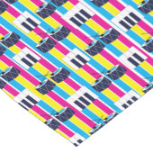 Musical Drums Piano Keys Cute Colorful Korte Tafelloper (Hoek)