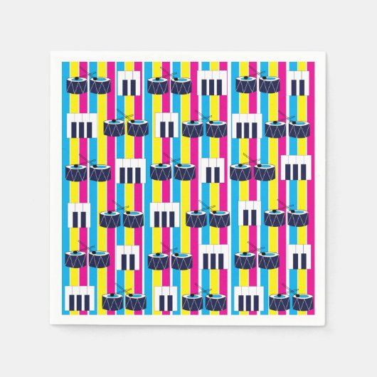 Musical Drums Piano Keys Music Lover Servet (Voorkant)