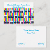 Musical Drums Piano Keys Muziek Visitekaartje (Voorkant / Achterkant)