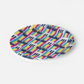 Musical Drums Piano Keys Retro Party Papieren Bordje (Gekanteld)