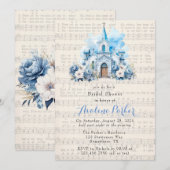 Musical Dusty Blue Church Vrijgezellenfeest Kaart (Voorkant / Achterkant)