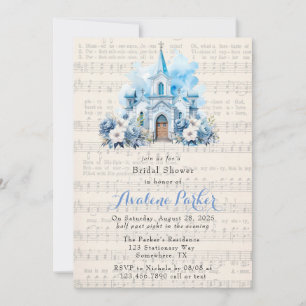 Musical Dusty Blue Church Vrijgezellenfeest Kaart