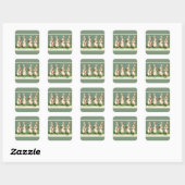 Musical Easter Bunnies Green Vierkante Sticker (Vel)