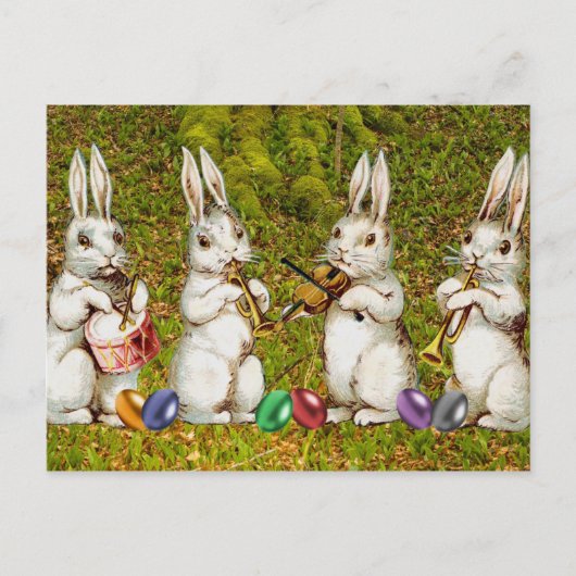 Musical Easter Rabbits Feestdagenkaart (Voorkant)