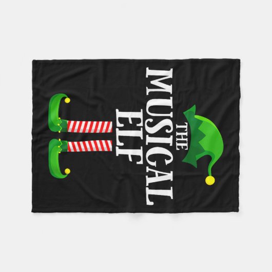 Musical Elf Matching Family Group Christmas Party Fleece Deken (Voorkant (Horizontaal))