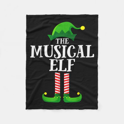 Musical Elf Matching Family Group Christmas Party Fleece Deken (Voorkant)