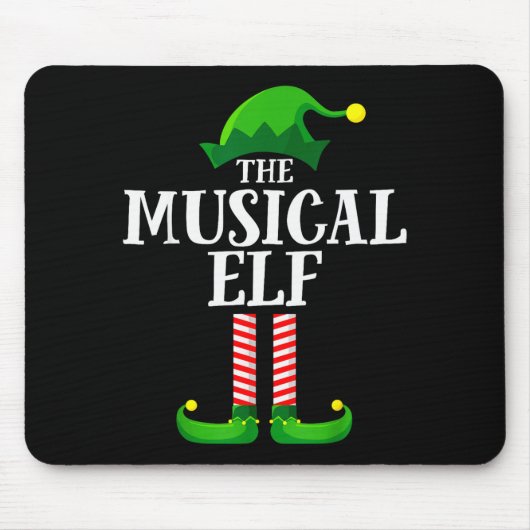 Musical Elf Matching Family Group Christmas Party Muismat (Voorkant)