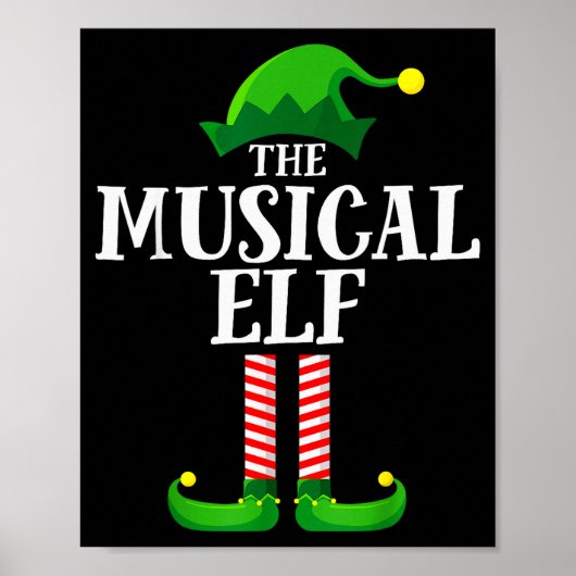 Musical Elf Matching Family Group Christmas Party Poster (Voorkant)