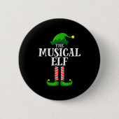 Musical Elf Matching Family Group Christmas Party  Ronde Button 5,7 Cm (Voorkant)