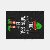 Musical Elf Xmas Christmas Matching Family Elf Squ Fleece Deken (Voorkant (Horizontaal))