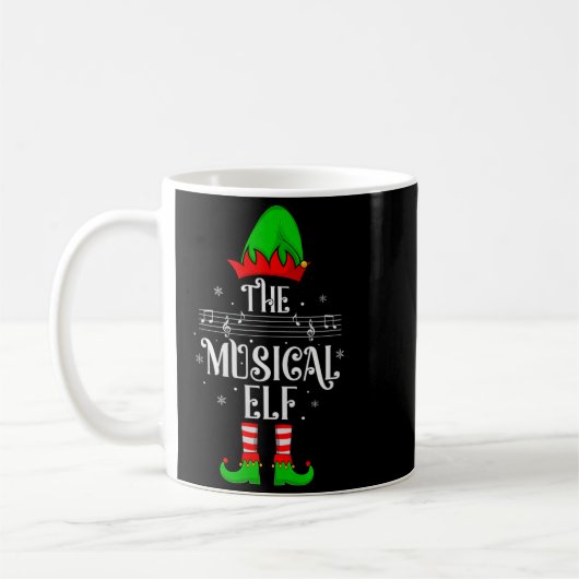 Musical Elf Xmas Christmas Matching Family Elf Squ Koffiemok (Links)