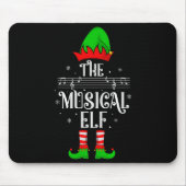 Musical Elf Xmas Christmas Matching Family Elf Squ Muismat (Voorkant)