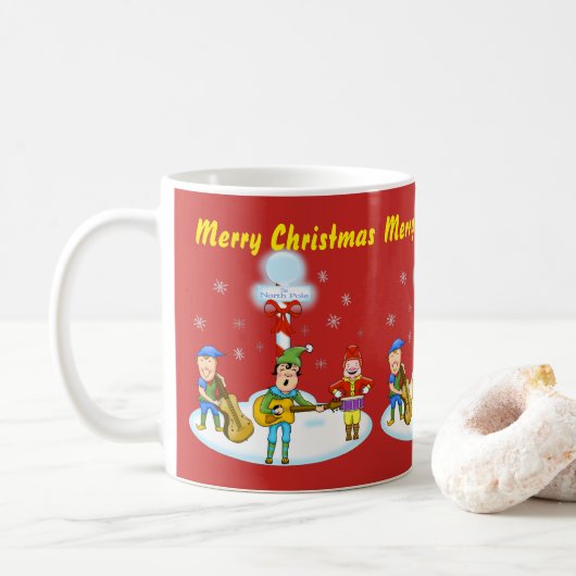 Musical Elves Kerstmis Mok (Met donut)