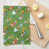 Musical Elves Santa Kitchen Towel Theedoek (Quarter Fold)