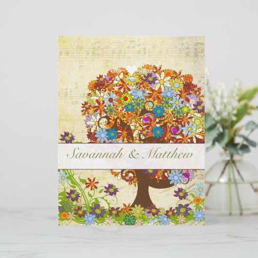 Musical Enchanted Forest Flower Tree Wedding (Staand voorkant)