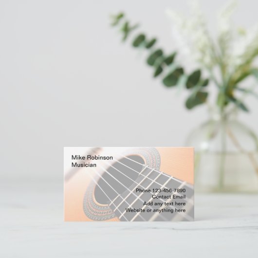 Musical Entertainer Guitar Visitekaartjes (Staand voorkant)