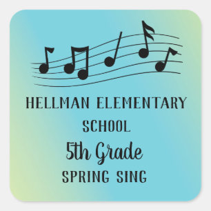  Musical Event School Church Vierkante Sticker