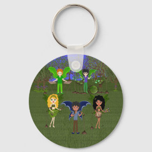 Musical Faerie Band in Enchanting Field Sleutelhanger
