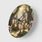 Musical faerie mice wall clock ronde klok (Hoek)
