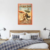 Musical Farce Comedy, The Air Ship Theater 2 Canvas Afdruk (Insitu (Slaapkamer))