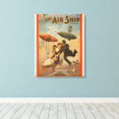 Musical Farce Comedy, The Air Ship Theater 2 Canvas Afdruk (Insitu (Houten vloer))