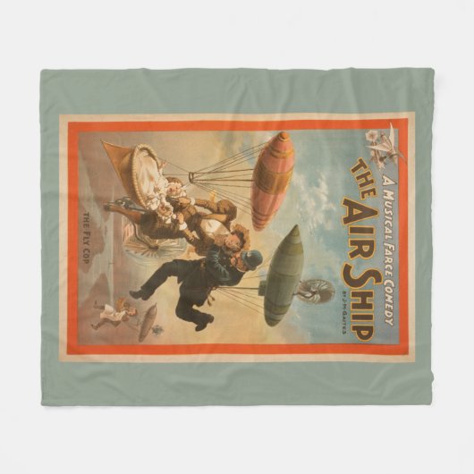Musical Farce Comedy, The Air Ship Theater 2 Fleece Deken (Voorkant (Horizontaal))