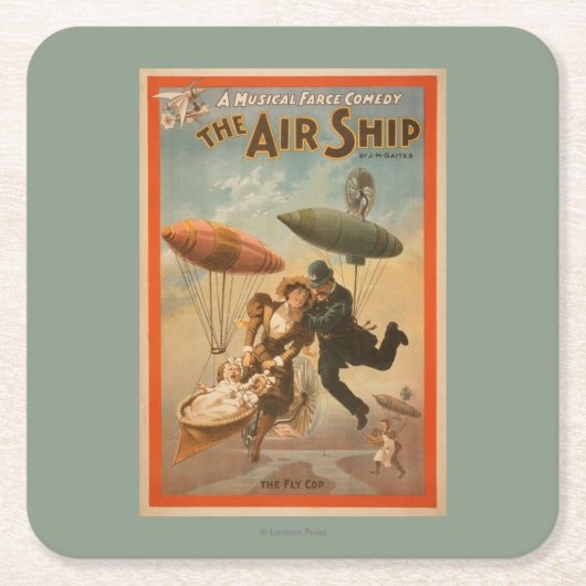 Musical Farce Comedy, The Air Ship Theater 2 Kartonnen Onderzetters (Voorkant)