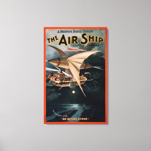 Musical Farce Comedy, The Air Ship Theater Canvas Afdruk (Voorkant)