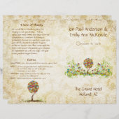 Musical Flower Tree Wedding Programme (Voorkant / Achterkant)