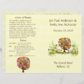 Musical Flower Tree Wedding Programme (Voorkant / Achterkant)