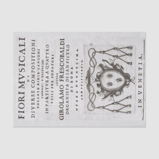 Musical Flowers Italy Baroque Music Decoupage Tissuepapier (Voorkant)