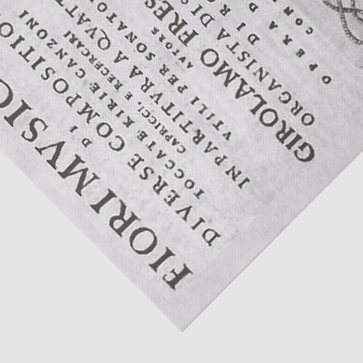 Musical Flowers Italy Baroque Music Decoupage Tissuepapier (Detail)