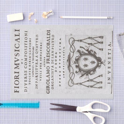 Musical Flowers Italy Baroque Music Decoupage Tissuepapier (Craft)