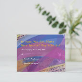 Musical Flying Dove Bat Mitzvah Invitation Antwoor RSVP Kaartje (Staand voorkant)