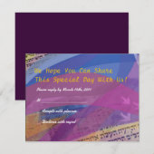 Musical Flying Dove Bat Mitzvah Invitation Antwoor RSVP Kaartje (Voorkant / Achterkant)