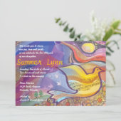 Musical Flying Dove Bat Mitzvah Uitnodiging (Staand voorkant)