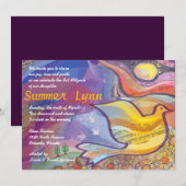 Musical Flying Dove Bat Mitzvah Uitnodiging (Voorkant / Achterkant)