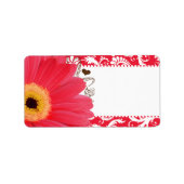 Musical Fuchsia Gerber Daisy Russet Heart Etiket (Voorkant)