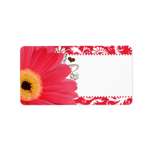 Musical Fuchsia Gerber Daisy Russet Heart Etiket (Voorkant)