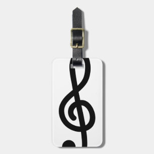 Musical G Treble clef note travel bagagelabels