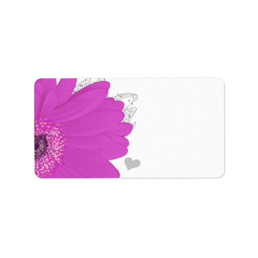 Musical Gerber Daisy Gray Musical Notes and Heart Etiket (Voorkant)