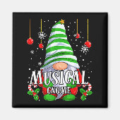 Musical Gnome Christmas Pajamas Matching Family Gr Magneet (Voorkant)