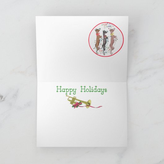 Musical Goat Kerstmis Kaart (Binnen)