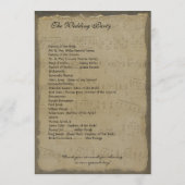 Musical Gold Dark Coral Heart Tree Weddenprogramma Programmakaart (Achterkant)
