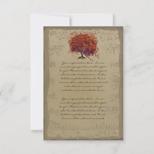 Musical Gold Dark Oranje Plum Heart Leaf Tree (Achterkant)