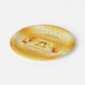 Musical Gold Embellish Attractive Happy Birthday Papieren Bordje (Gekanteld)