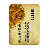 Musical Gold Heart Rozen Sla de datum op Magneet (Verticaal)