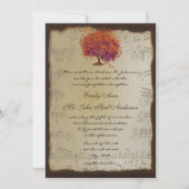 Musical Gold Oranje Plum Heart Leaf Tree Weddings Kaart (Voorkant)